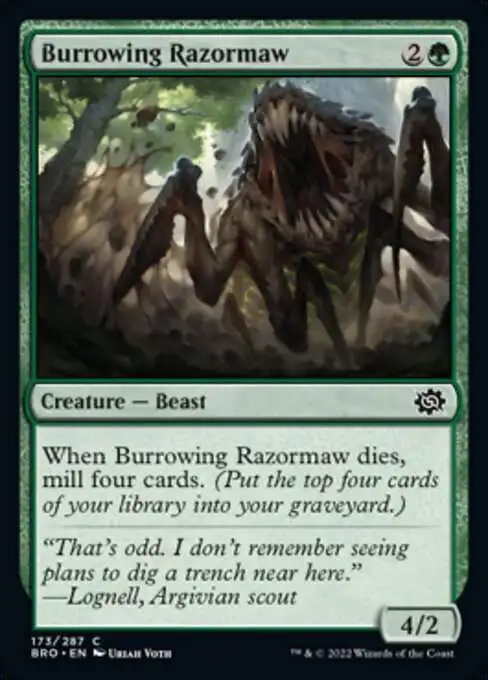 MtG The Brothers' War Common Burrowing Razormaw #173