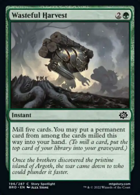 Magic The Gathering The Brothers War Single Card Common Wasteful Harvest  196 - ToyWiz