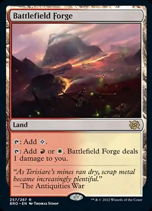 MtG The Brothers' War Rare Foil Battlefield Forge #257