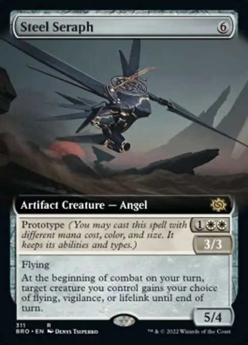 MtG The Brothers' War Rare Steel Seraph #311 [Extended Art FOIL]