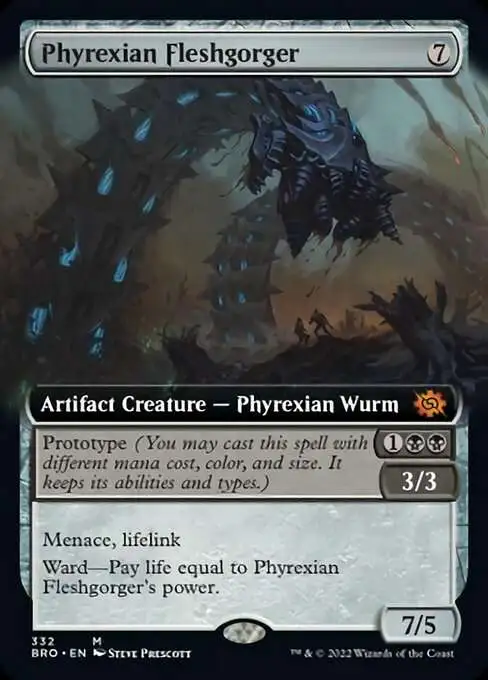 MtG The Brothers' War Mythic Rare Phyrexian Fleshgorger #332 [Extended Art]