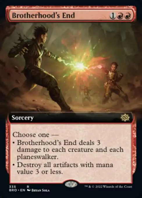 MtG The Brothers' War Rare Brotherhood's End #335 [Extended Art]
