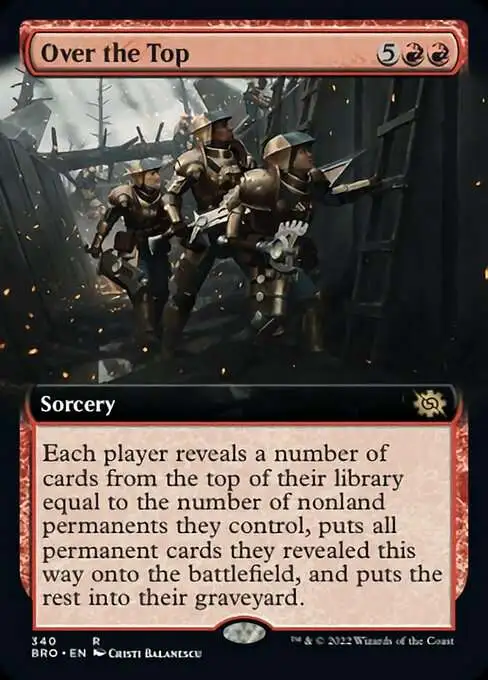 MtG The Brothers' War Rare Over the Top #340 [Extended Art FOIL]