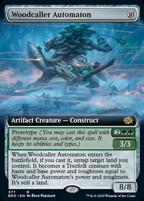 MtG The Brothers' War Rare Woodcaller Automaton #377 [Extended Art FOIL]