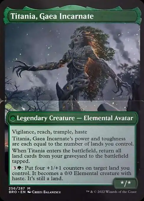 MtG The Brothers' War Mythic Rare Titania, Gaea Incarnate #256b