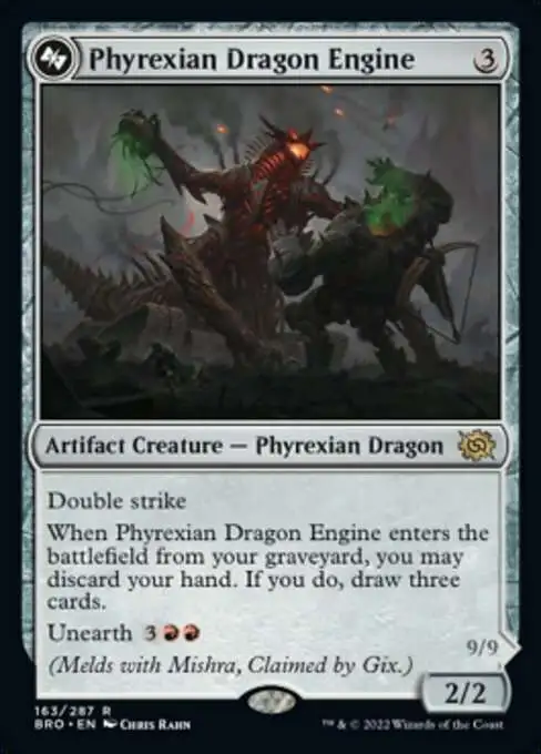 MtG The Brothers' War Rare Foil Phyrexian Dragon Engine #163