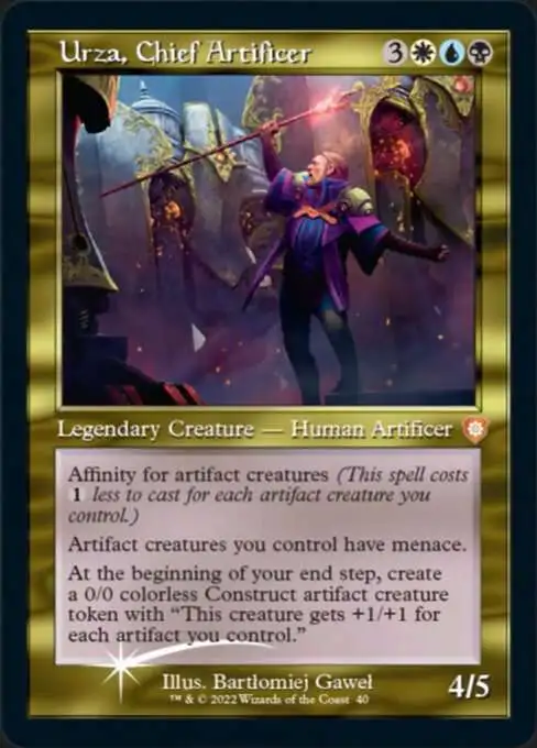 MtG The Brothers' War Commander Mythic Rare Urza, Chief Artificer #40 [Old-Frame Bonus Sheet FOIL]
