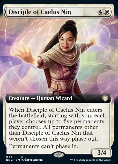 MtG The Brothers' War Commander Rare Disciple of Caelus Nin #41 [Extended Art]