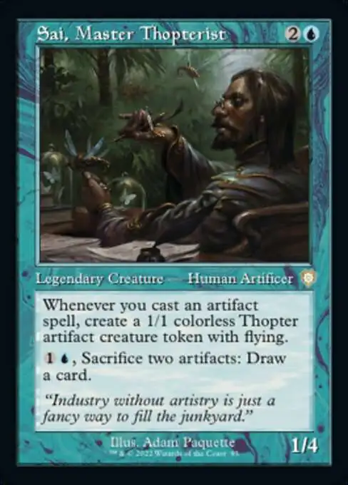 MtG The Brothers' War Commander Rare Sai, Master Thopterist #93 [Old-Frame Bonus Sheet]