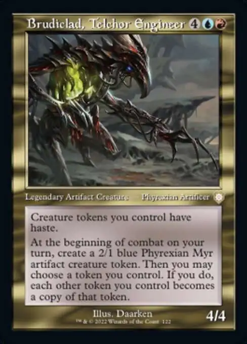 MtG The Brothers' War Commander Rare Brudiclad, Telchor Engineer #122 [Old-Frame Bonus Sheet]