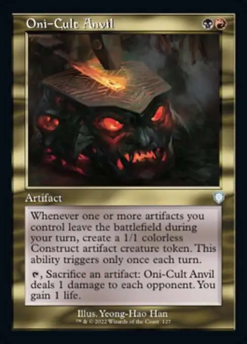 Magic The Gathering The Brothers War Commander Single Card Uncommon Oni-Cult Anvil 127 Old-Frame Bonus Sheet - ToyWiz Magic The Gathering The Brothers War Commander Single Card Uncommon Oni-Cult Anvil 127 Old-Frame Bonus Sheet - ToyWiz