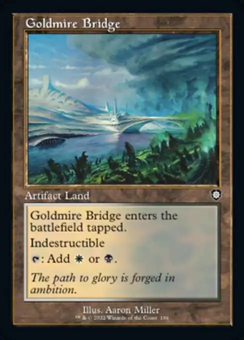 MtG The Brothers' War Commander Common Goldmire Bridge #186 [Old-Frame Bonus Sheet FOIL]