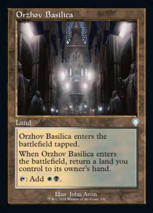 MtG The Brothers' War Commander Uncommon Orzhov Basilica #191 [Old-Frame Bonus Sheet]
