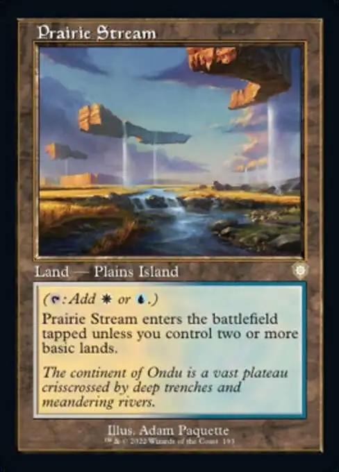 MtG The Brothers' War Commander Rare Prairie Stream #193 [Old-Frame Bonus Sheet]