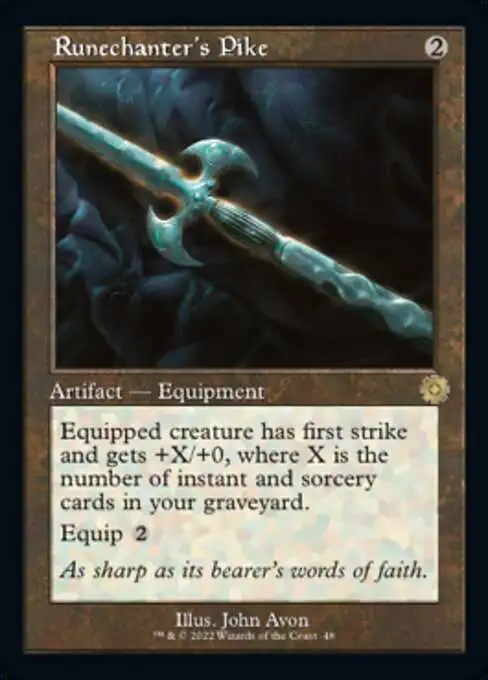 MtG The Brothers' War Retro Artifacts Rare Runechanter's Pike #48 [Retro Frame]