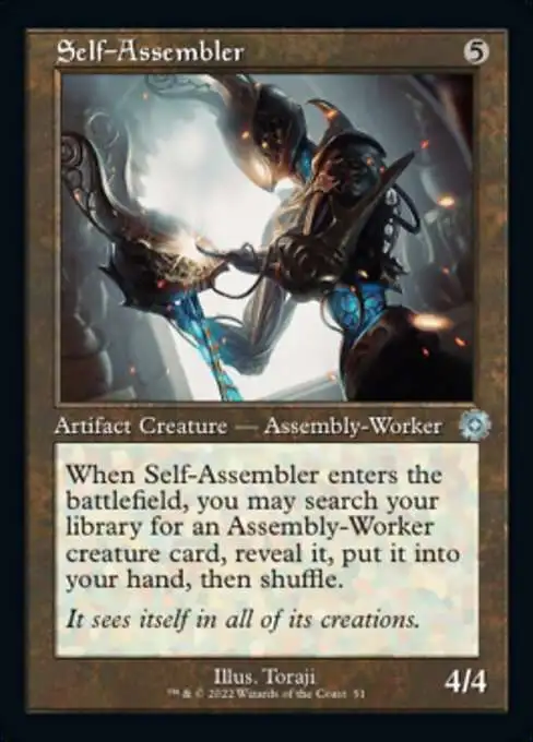 Magic The Gathering The Brothers War Retro Artifacts Single Card Uncommon Self-Assembler 51 Retro Frame FOIL - ToyWiz Magic The Gathering The Brothers War Retro Artifacts Single Card Uncommon Self-Assembler 51 Retro Frame FOIL - ToyWiz