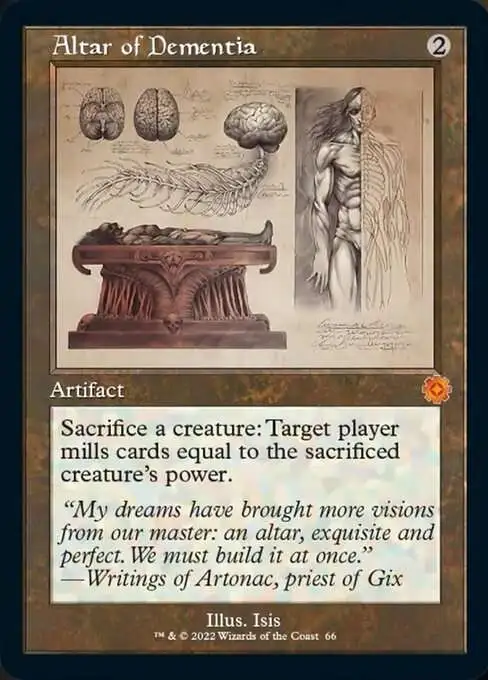 MtG The Brothers' War Retro Artifacts Mythic Rare Altar of Dementia #66 [Retro Schematic]