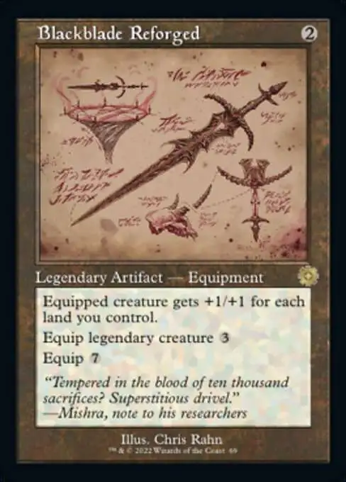 MtG The Brothers' War Retro Artifacts Rare Blackblade Reforged #69 [Retro Schematic]