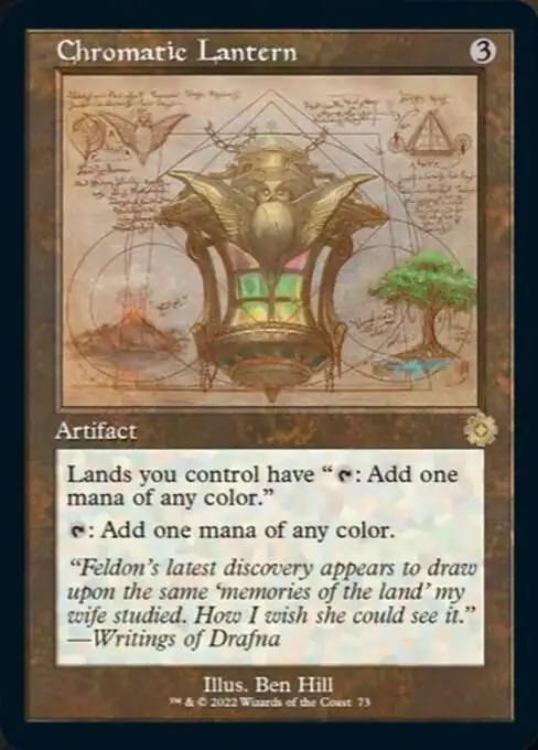 MtG The Brothers' War Retro Artifacts Rare Chromatic Lantern #73 [Schematic FOIL Serial # 463]