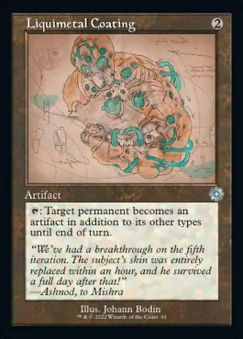 MtG The Brothers' War Retro Artifacts Uncommon Liquimetal Coating #91 [Retro Schematic]