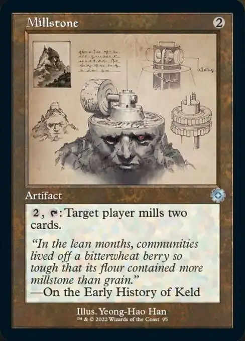 MtG The Brothers' War Retro Artifacts Uncommon Millstone #95 [Retro Schematic]