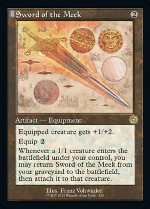 MtG The Brothers' War Retro Artifacts Rare Sword of the Meek #122 [Retro Schematic]