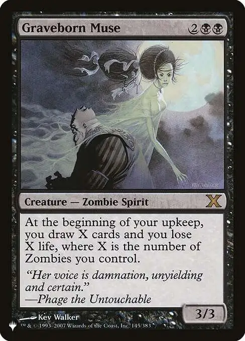 Magic The Gathering The List Single Card Rare Graveborn Muse 10E-145 Tenth  Edition - ToyWiz