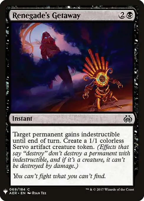 Magic The Gathering The List Single Card Common Renegades Getaway AER-69 Aether  Revolt - ToyWiz