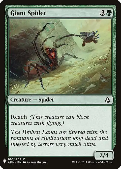 Magic The Gathering The List Single Card Common Giant Spider AKH-166  Amonkhet - ToyWiz