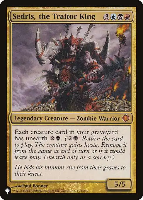 Magic The Gathering The List Single Card Mythic Rare Sedris, the Traitor  King ALA-193 Shards of Alara - ToyWiz