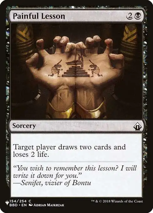 Magic The Gathering The List Single Card Common Painful Lesson BBD-154 Battlebond - ToyWiz Magic The Gathering The List Single Card Common Painful Lesson BBD-154 Battlebond - ToyWiz