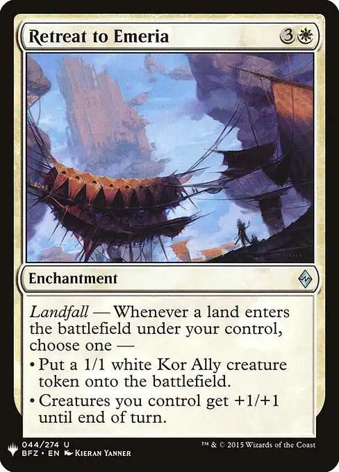 Magic The Gathering The List Single Card Uncommon Retreat to Emeria BFZ-44  Battle for Zendikar - ToyWiz