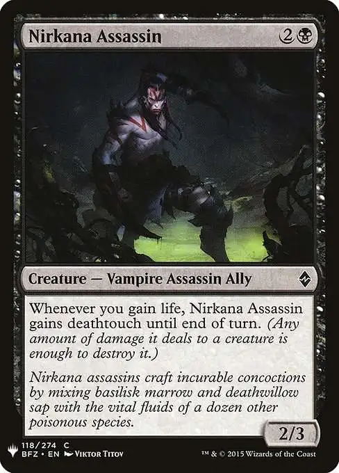 Magic The Gathering The List Single Card Common Nirkana Assassin BFZ-118 Battle  for Zendikar - ToyWiz