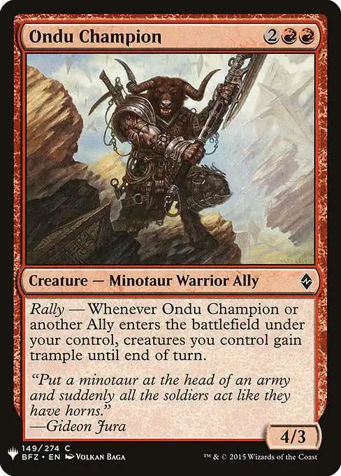 Magic The Gathering The List Single Card Common Ondu Champion BFZ-149 Battle for Zendikar - ToyWiz Magic The Gathering The List Single Card Common Ondu Champion BFZ-149 Battle for Zendikar - ToyWiz