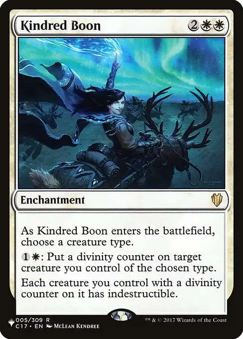 MtG The List Rare Kindred Boon C17-5 [Commander 2017]