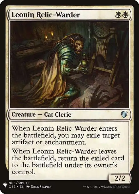MtG The List Uncommon Leonin Relic-Warder C17-65 [Commander 2017]