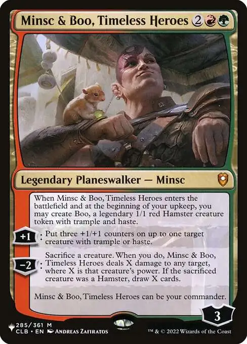 Magic The Gathering The List Single Card Mythic Rare Minsc amp Boo,  Timeless Heroes CLB-285 Commander Legends Battle for Baldurs Gate - ToyWiz