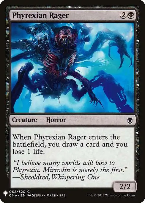 MtG The List Common Phyrexian Rager CMA-62 [Commander Anthology]