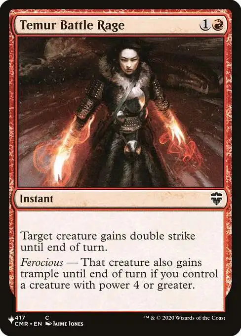 Magic The Gathering The List Single Card Common Temur Battle Rage CMR-417 Commander  Legends - ToyWiz