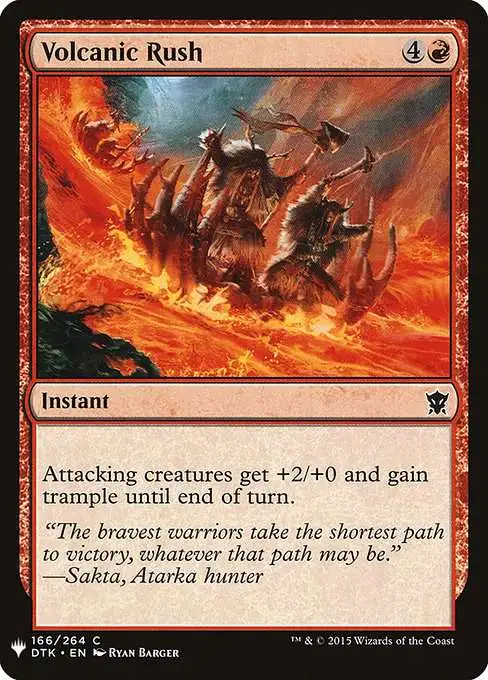 Magic The Gathering The List Single Card Common Volcanic Rush DTK-166 Dragons of Tarkir - ToyWiz Magic The Gathering The List Single Card Common Volcanic Rush DTK-166 Dragons of Tarkir - ToyWiz