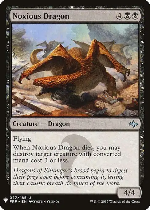 Magic The Gathering The List Single Card Uncommon Noxious Dragon FRF-77 Fate  Reforged - ToyWiz
