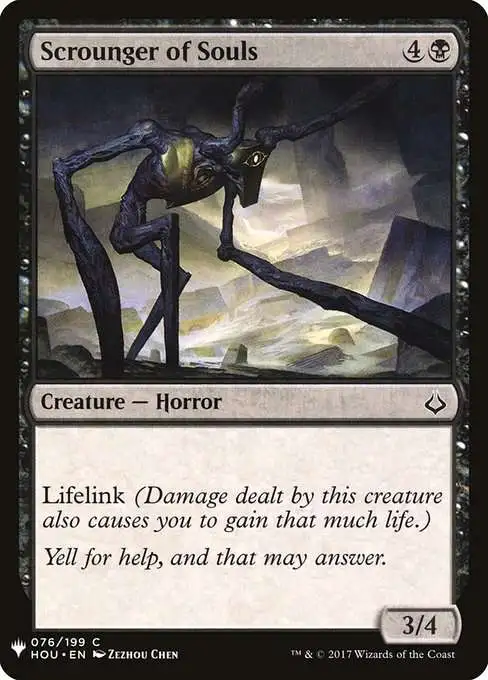 Magic The Gathering The List Single Card Common Scrounger of Souls HOU-76  Hour of Devastation - ToyWiz