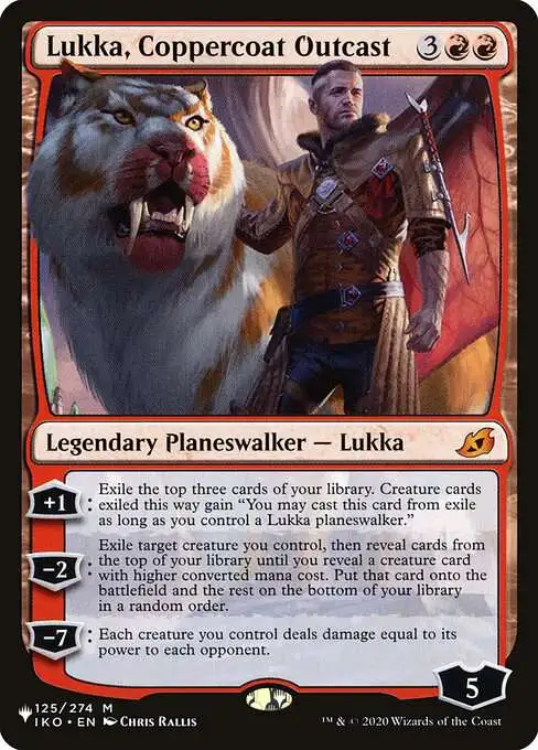 Magic The Gathering The List Single Card Mythic Rare Lukka, Coppercoat  Outcast IKO-125 Ikoria Lair of Behemoths - ToyWiz