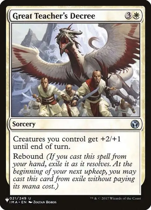 Magic The Gathering The List Single Card Uncommon Great Teachers Decree  IMA-21 Iconic Masters - ToyWiz