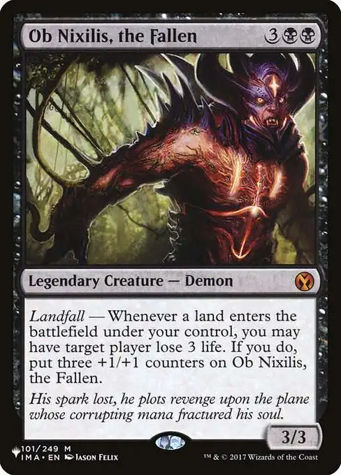 Magic The Gathering The List Single Card Mythic Rare Ob Nixilis, the Fallen IMA-101 Iconic Masters - ToyWiz Magic The Gathering The List Single Card Mythic Rare Ob Nixilis, the Fallen IMA-101 Iconic Masters - ToyWiz