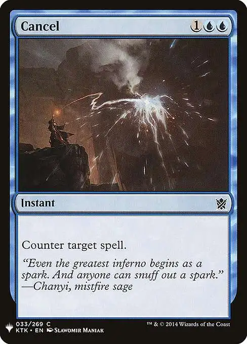 mtg ktk card list Magic The Gathering The Single Common Cancel KTK-33 Khans of Tarkir Fear the one it obeys. Magic The Gathering The List