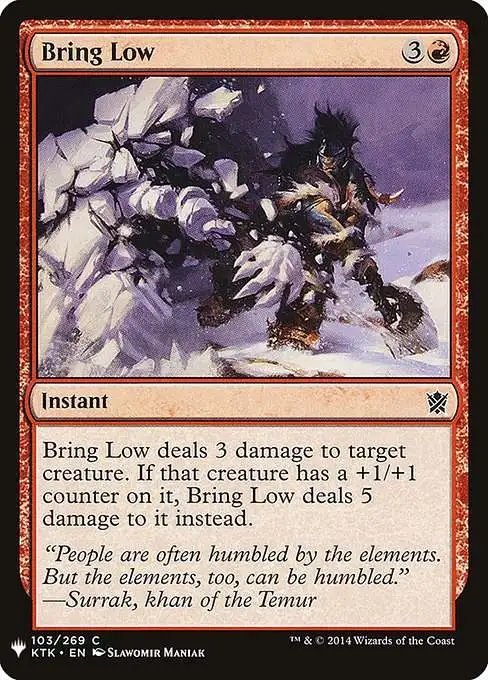 Magic The Gathering The List Single Card Common Bring Low KTK-103 Khans of  Tarkir - ToyWiz