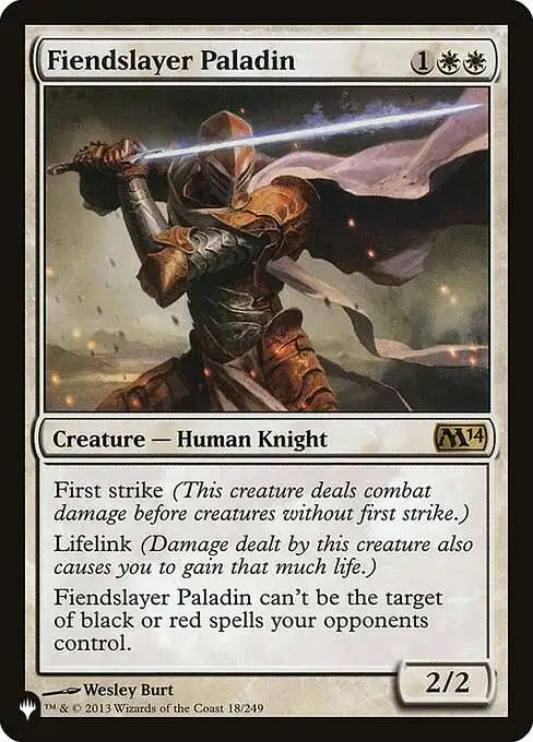 m14 card list mtg Magic The Gathering The List Single Card Rare Fiendslayer Paladin M14-18  Magic 2014