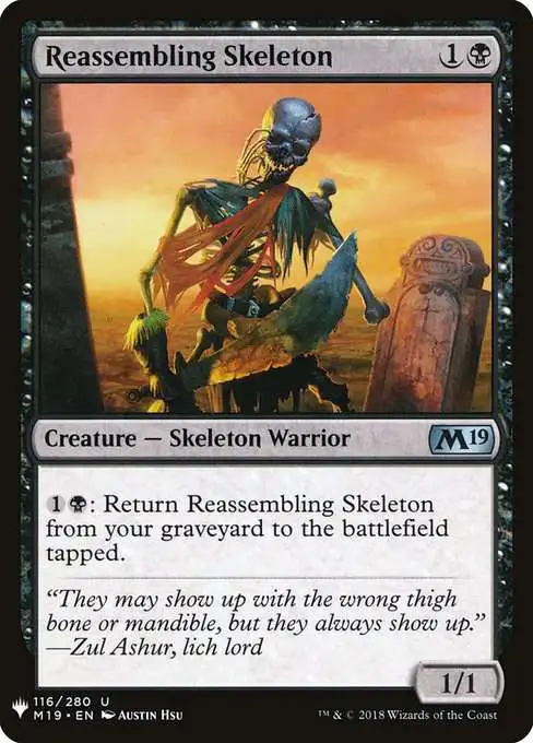 MtG The List Uncommon Reassembling Skeleton M19-116 [Core Set 2019]