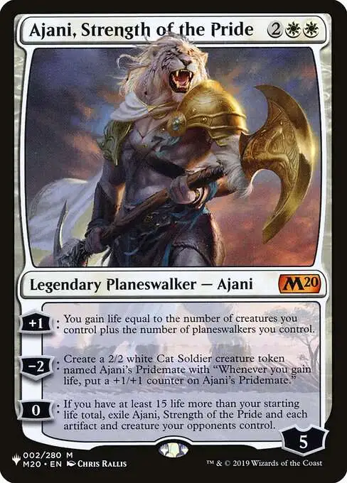 Magic The Gathering The List Single Card Mythic Rare Ajani, Strength of the  Pride M20-2 Core Set 2020 - ToyWiz